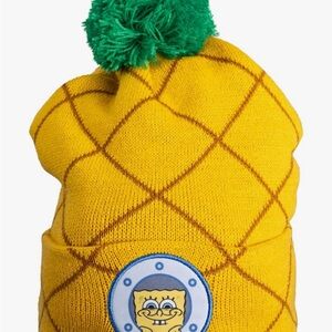 Nickelodeon Yellow Knit Beanie with Green Pom